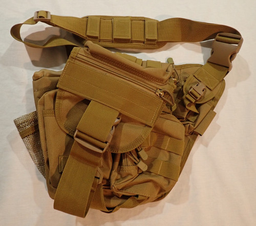 G4Free Tactical Messenger Fishing Tackle Side Bag EDC Sling Pack Small Tan EUC