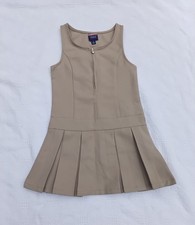 French Toast Tan Uniform Dress/Jumper Girls Size 6 NWOT School Front Zipper