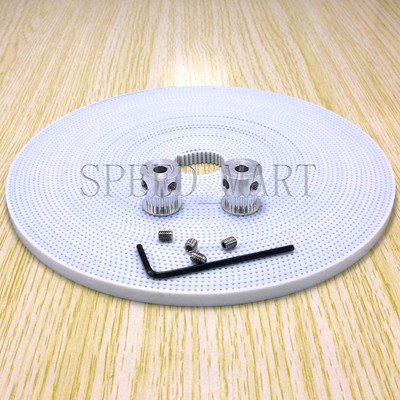 2 x GT2 Timing Pulley 16T 5mm Bore & 2m PU Belt for RepRap Prusa 3D Printer