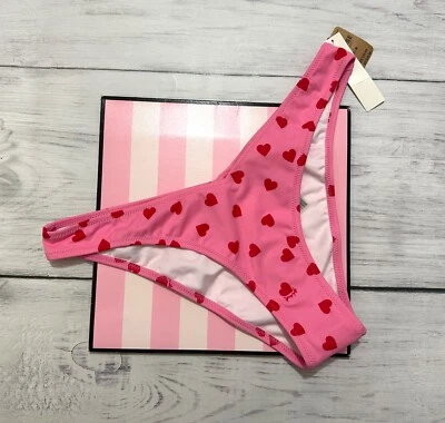 Victoria’s Secret PINK V Bas De Maillot Itsy À Motif Cœurs M L XL - Photo 1/2