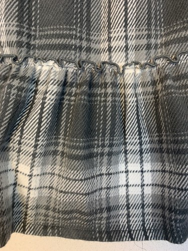 Justice Dress Coat Girls 12 Gray Plaid Lined Cottage Core - Picture 13 of 13