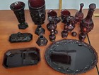 Avon Ruby Red 1876 Cape Cod Collection Set Platter Pitcher Salt Pepper Vase Etc.