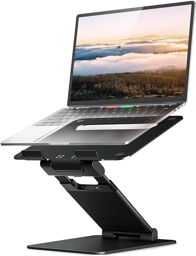 Adjustable Ergonomic Laptop Stand for Desk with Height Converter-image