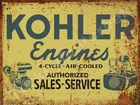 Rust Look Kohler Engines Sales & Service Metal Sign 3 Sizes to Choose From