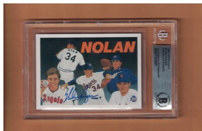 Nolan Ryan AUTOGRAPHED 1991 UPPER DECK HEROES BASEBALL CARD SIGNED BECKETT AUTH