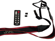 Vintage JVC Video Camera Camcorder Red  Black Shoulder Neck Arm Strap  Remote