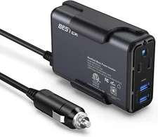 BESTEK 150W Power Inverter DC 12V to 110V AC Converter 4.2A Dual USB Car Plug Ad