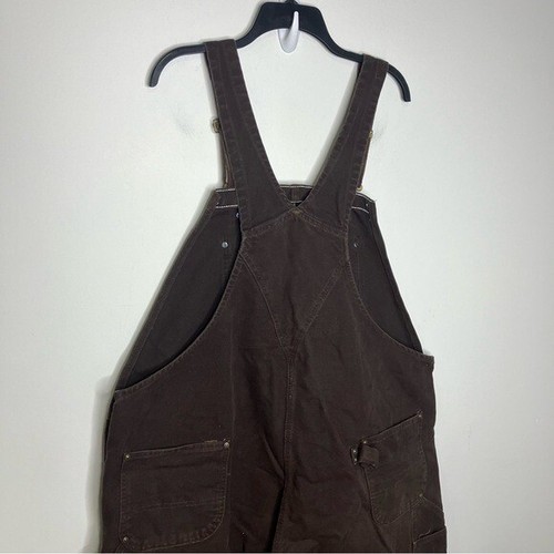 Carhartt chocolate brown double knee duck overalls size 2XL - Picture 7 of 10