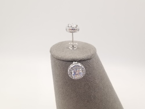 0.5CT Round Cut VVS1/D Real 5mm Moissanite Solitaire StudEarrings Hallmark PT950 - Picture 4 of 23
