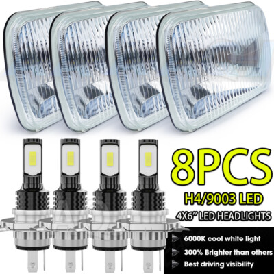 4PCS 4x6'' LED Headlights Hi/Lo Sealed Beam Fit GMC C4500 C5500 Kodiak 2003-2009