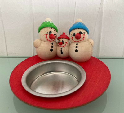 COOL MAN 401 Schneemann Vater Mutter Kind, 4,5cm, Karsten Braune, Teelichthalter