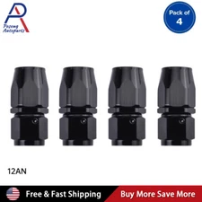 4Pcs Swivel Hose End Fitting Adaptor 12AN 0° Straight Fits For CPE Fuel Oil Line