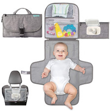 Portable Diaper Changing Pad - Baby Diaper Changer Travel Bag with Wipes Pocket,