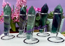 Wholesale Lot 4-5 PCs Natural Fluorite Scepter W Stand Crystal Healing