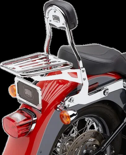 Cobra 14in Chrome Detachable Backrest Kit Harley Softail Deuce 00-07 - Image 2 of 4