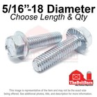 5/16"-18 Grade 5 Serrated Hex Flange Screws Frame Bolts Zinc (Pick Length & Qty)
