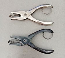 2 Vintage McGill M.P. Co Single Hole Punch Marengo  Chicago Ill. Silver  Black