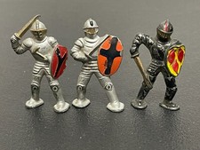 Vintage Set of 3 Barclay Knight Toy Lead Soldiers 2" Tall