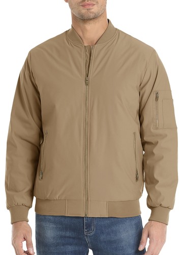 Men's Windbreaker Bomber Jackets Casual Warm Padded Lightweight Pilot Work Coats - Picture 7 of 76