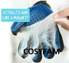 Pair of Pet Dog Cat Hair Remover Mitt Grooming Gloves Massage Brush Deshedding