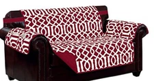 Kashi Home SC054073 Tori Reversible Furniture Protector, Burgundy/Beige