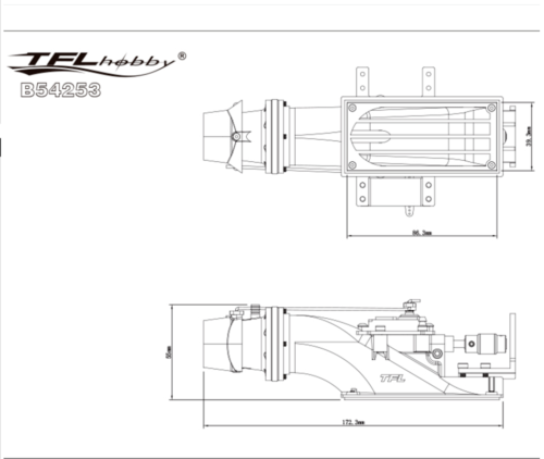 24mm Turbo Jet Boat + cnc 4-blade propeller+motor(SSS3660)+water cooled(D) - Picture 5 of 6