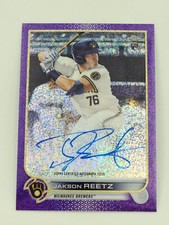 2022 Topps Chrome Jakson Reetz Auto Purple Speckle /299 Rookie RC  #RA-JRE