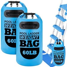 2 Packs Pool Ladder Weights 30L Pool Step Weights with Pool Ladder Mat 500D P...