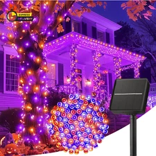 Solar Halloween Lights Outdoor, 40FT 100 LED Halloween String Lights with 8 Mode