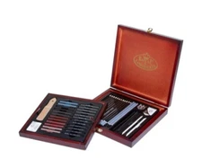 55pc Artist Deluxe Soft Pastel Charcoal & Pencil Wooden Box Sketching Set Edit