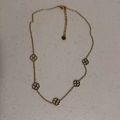 Clover Necklace 4 Leaf Clover Gold Plated Stainless Steel