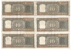 India Rupee 1, Set of 6 used XF Non Serial mixed notes, Inset NIL, S Jagannathan