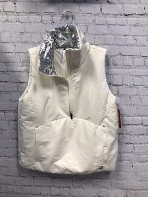 New Balance Womens XL Radant Heat Halfzip Off-White Sleeveless Jacket