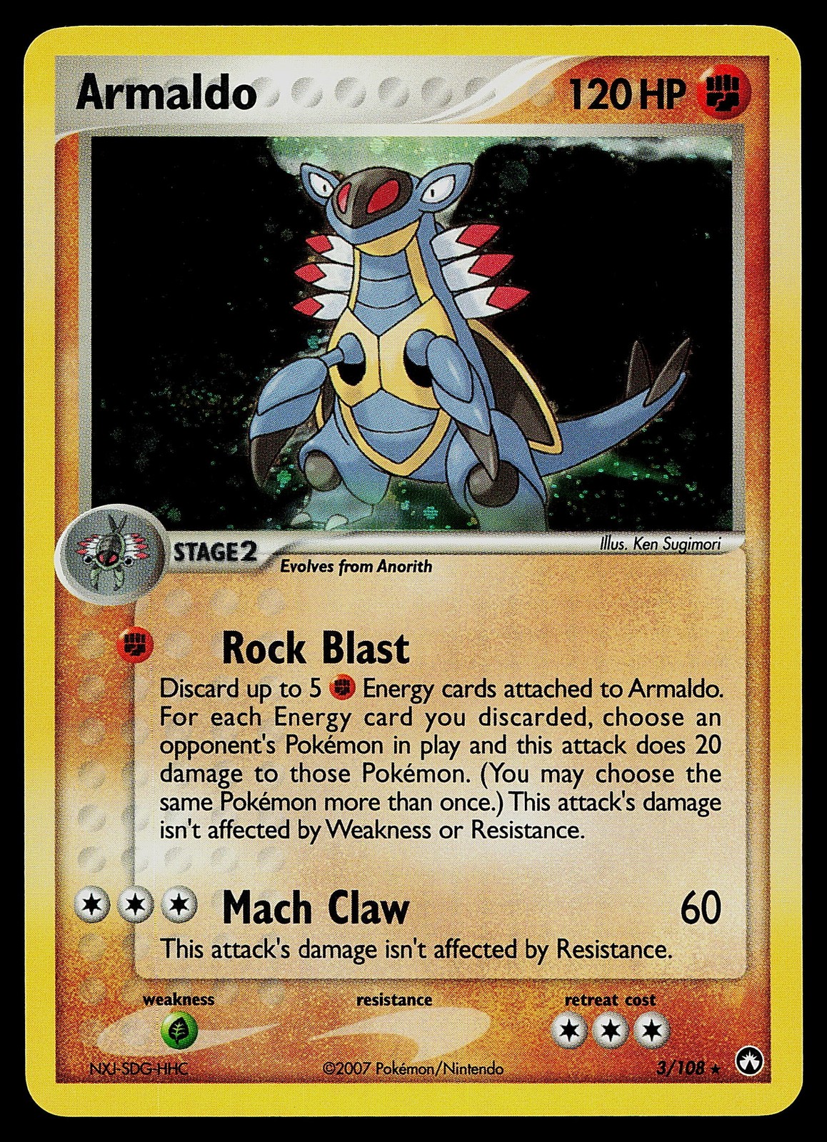 Pokemon Card - Armaldo Power Keepers 3/108 Holo Rare
