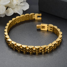 1PC Men'S and Women'S Stainless Steel Bracelet 8Mm Wide Strap Design Simple Clas