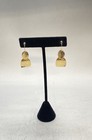 14K Yellow Gold Modern Abstract Two-Tier Drop Dangle Earrings 1.5-Inch 2.09g — photo 1