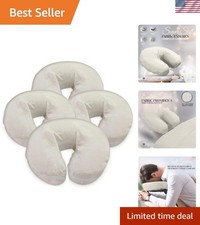 Fitted Pack of 4 Flannel Face Cradle Covers for Most Massage Tables - Natural