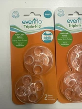 Evenflo Triple Flo Anti Leak Valves Pack of 4 Fits All Baby Bottles BPA Free