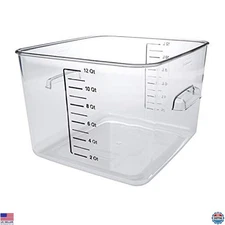 Rubbermaid Commercial 12 Quart Clear Square Food Storage Container for Meal Prep