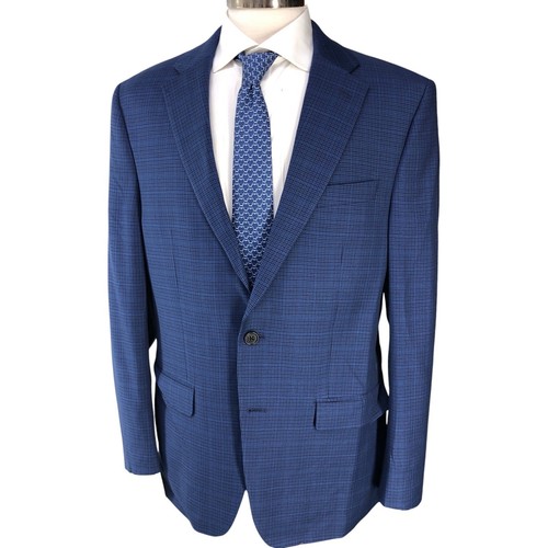 Ralph Lauren LRL Herren Größe 40R Sport Mantel Jacke Hahnentritt Blau Stretch