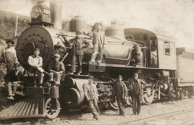 LS&MS Railroad Train Crew HOLMESVILLE IN Indiana RPPC Photo Postcard COPY