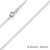 0,8Mm Schlangenkette Diamantiert Collier Halskette Aus 585 Gold WeißGold 50Cm