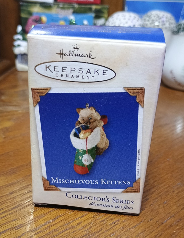 Hallmark Keepsake Mischievous Kittens Cat Christmas Ornament 2003 Boxed Hanging