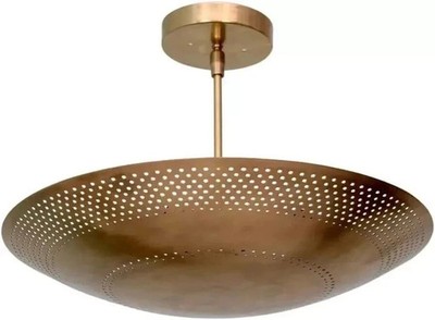 Italian 4 Light Elegant Ceiling Flushmount light Mid Century Perforated Pendant