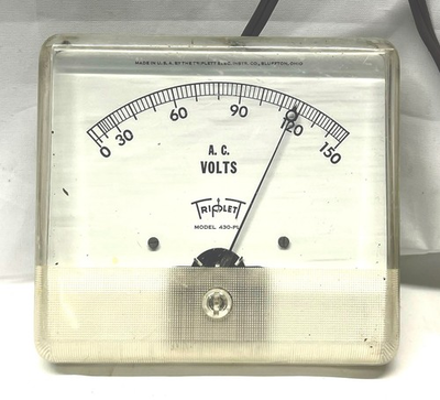 #ad Triplet Model 430 PL Panel Meter AC Volts Analog Gauge 0 150V Works amp; Power Cord $7.00