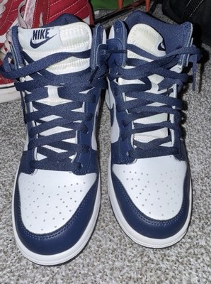 Nike Dunk High Navy White DB2179-104 High Top Leather Men's Athletic Shoes