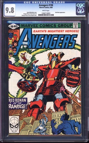 AVENGERS #198 CGC 9.8 WHITE PAGES // RED RONIN APP. MARVEL COMICS 1980