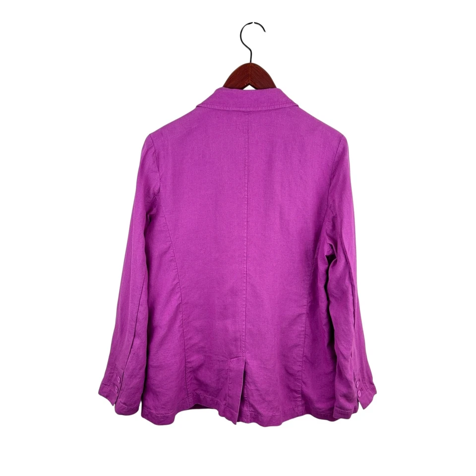 J. Jill Magenta Linen Blazer L  - Image 4 of 4