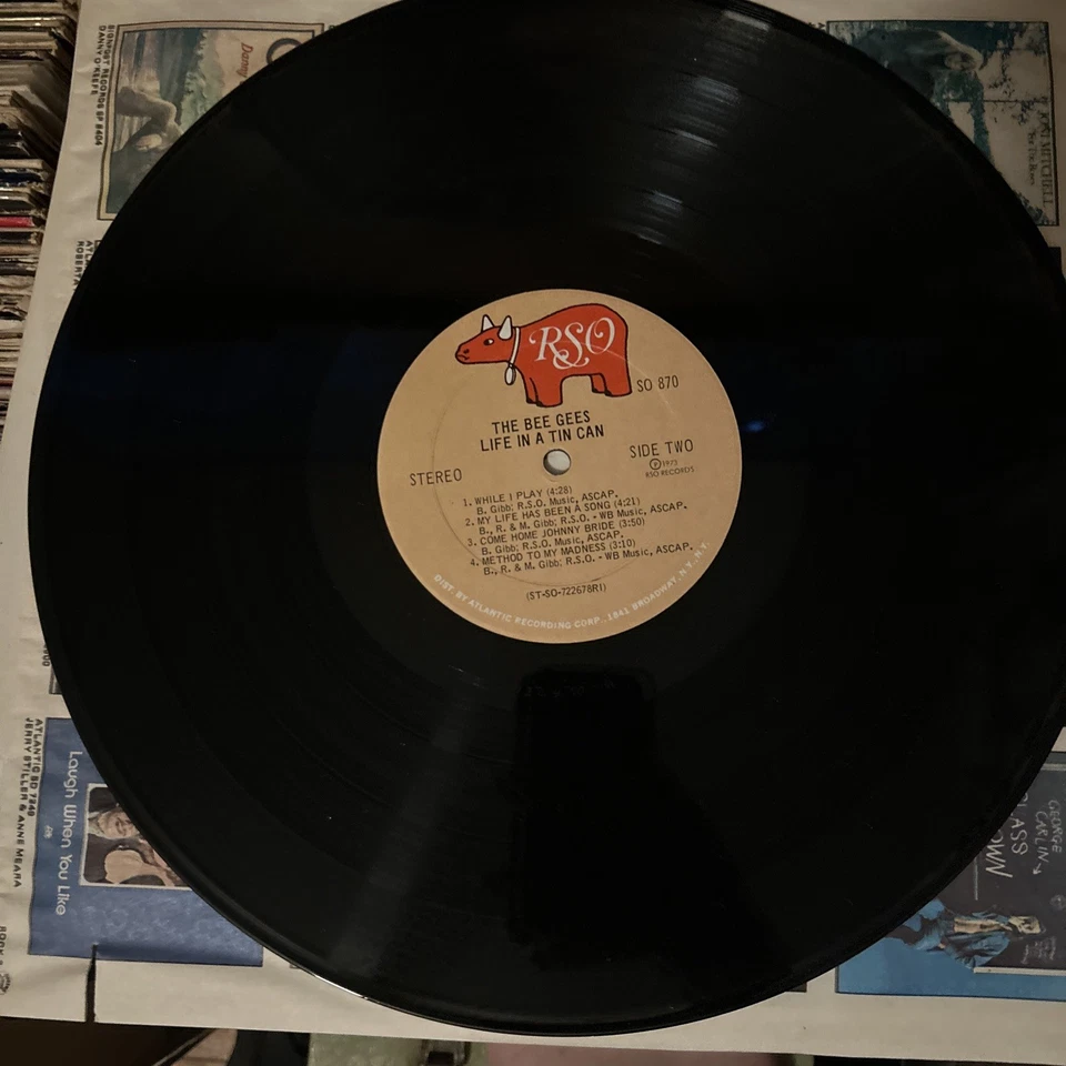 BEE GEES life in a tin can 1973 die cut cover RSO orig vinyl rare Vg+ - Image 2 of 3