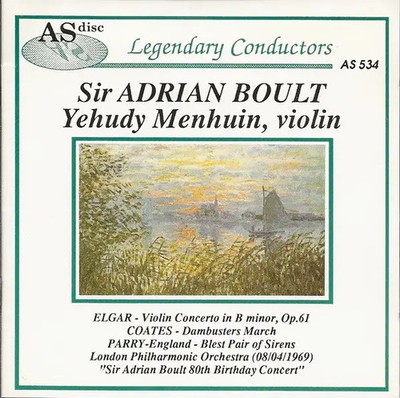 CD Elgar Violin Concerto In B Minor, Op. 61 / Dambusters March / Blest Pair Of